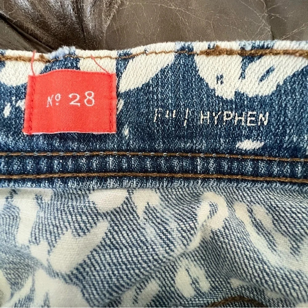 Anthropologie Pilcro & the letterpress bleach dye Hyphen denim jean shorts 90s - Picture 11 of 15